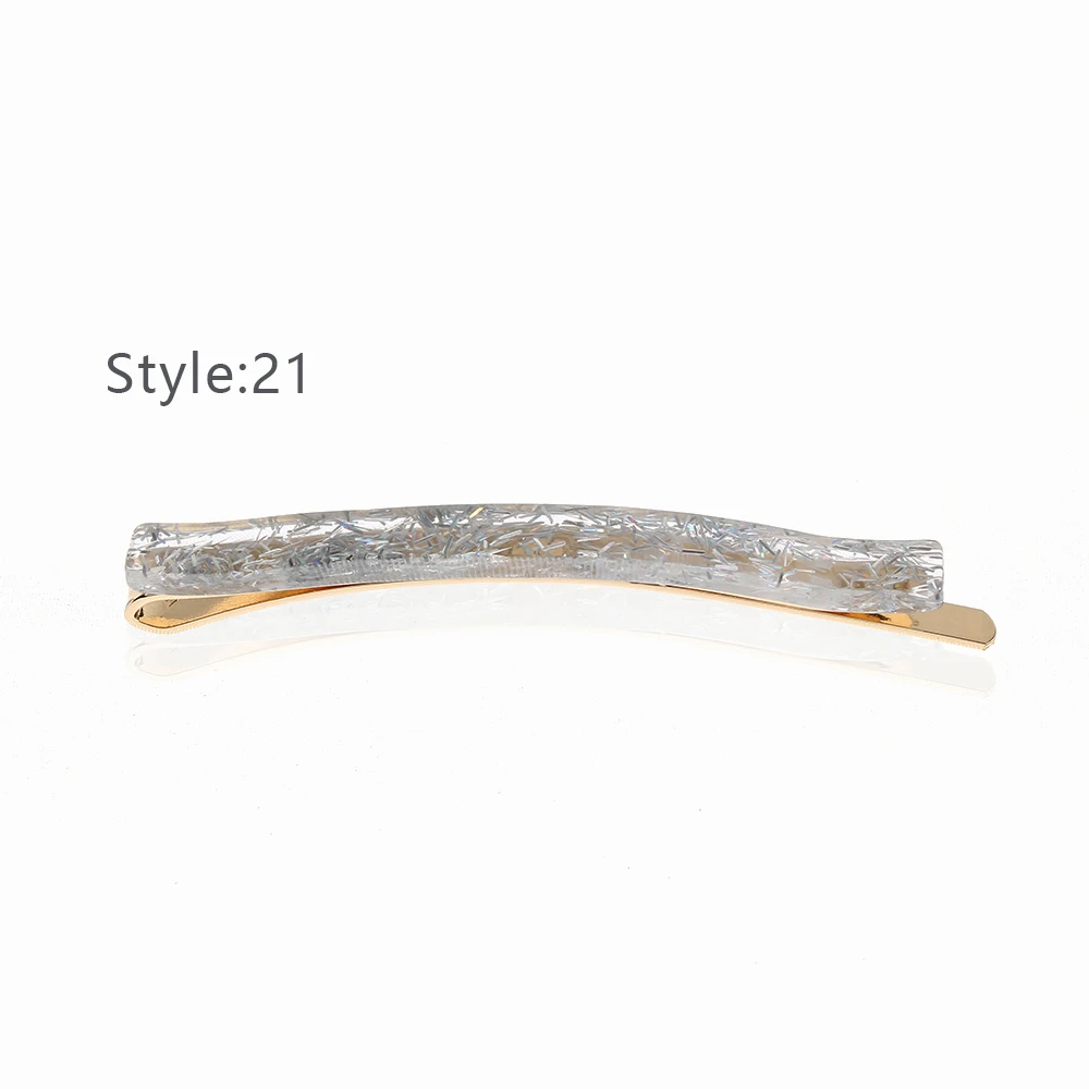 Style 21 1 шт., женская шпилька с уксусной кислотой, треугольные Длинные цветные заколки, заколки для волос с каменной текстурой, аксессуары для волос, инструменты для укладки - Цвет: Style 21