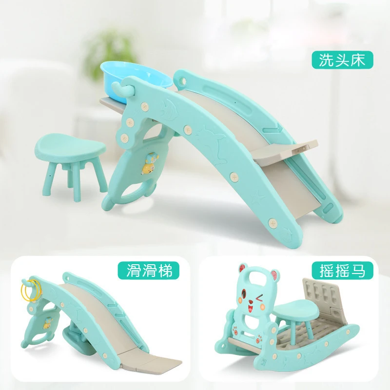 

3 In 1 Rocking Horse Slide Children's Indoor Combination with Music 1-3 Years Old Baby Trojan Rocking Car Toy Kids Swing Slide