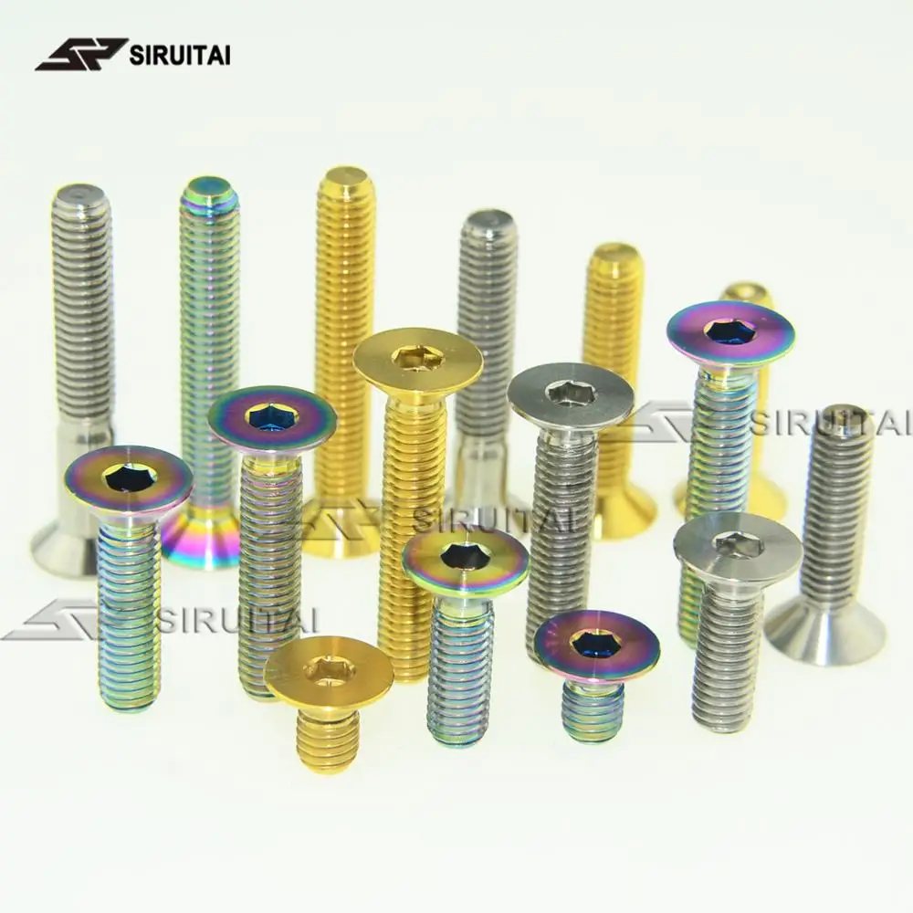 

Titanium bolt M6X10/15/20/25/30/35/40mm countersunk titanium bolt six angle sleeve titanium screw GR5