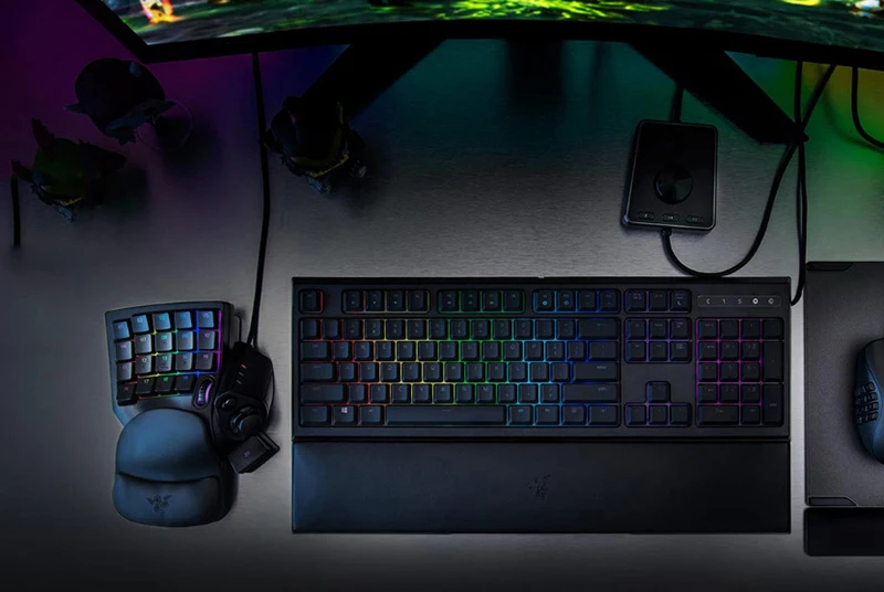 razer Tartarus V2 Chroma Mecha-мембранная Проводная игровая клавиатура 32 полностью программируемые клавиши-черный