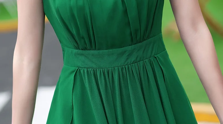 Летнее Новое поступление 2017 богемное шифоновое цельнокроеное платье без рукавов