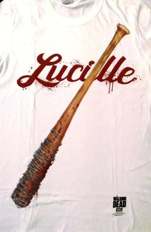Футболка The Walking Dead-Lucille & Bloody Text maglia Uomo ufficiale крутая Повседневная футболка