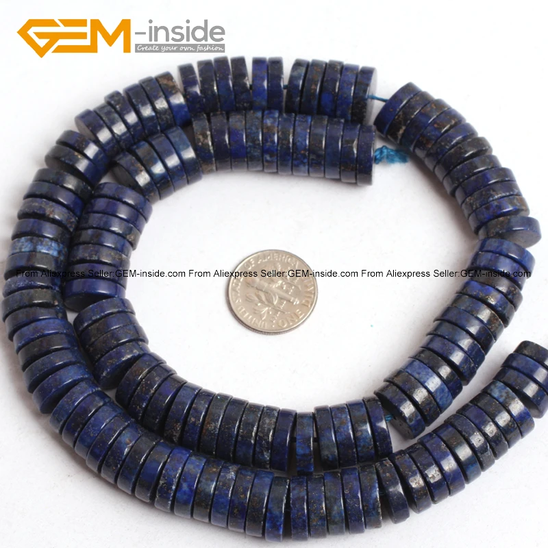 Rondelle дисковые крашеные Lapis Lazuli Heishi каменные бусины разделители для ювелирных