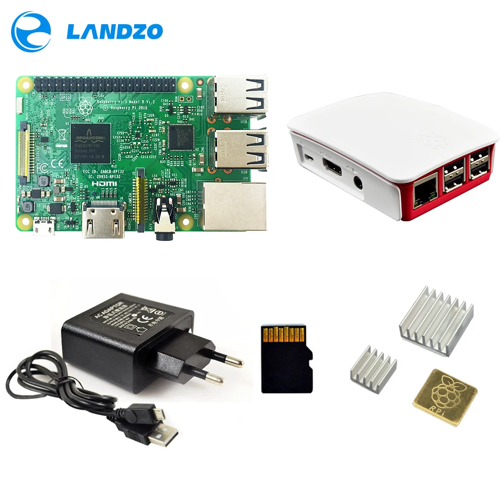 Чехол для телефона/Pi 3 Европейский источник питания sd карта 16 ГБ теплоотвод|raspberry