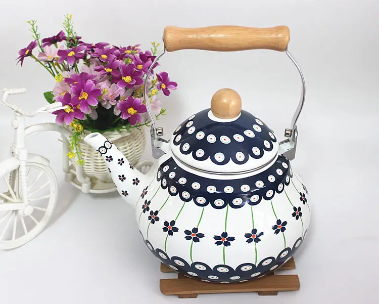 Высококачественный милый чайник с эмалью для воды 2000 мл/2500 мл утолщенный кунг-фу