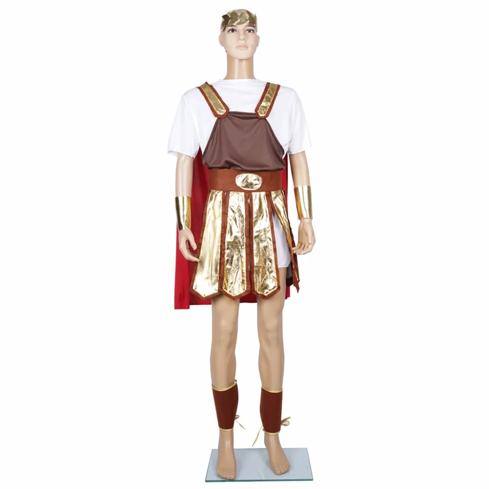 5 шт./лот мужской костюм троянского солдата красная и Золотая накидка Toga браслет