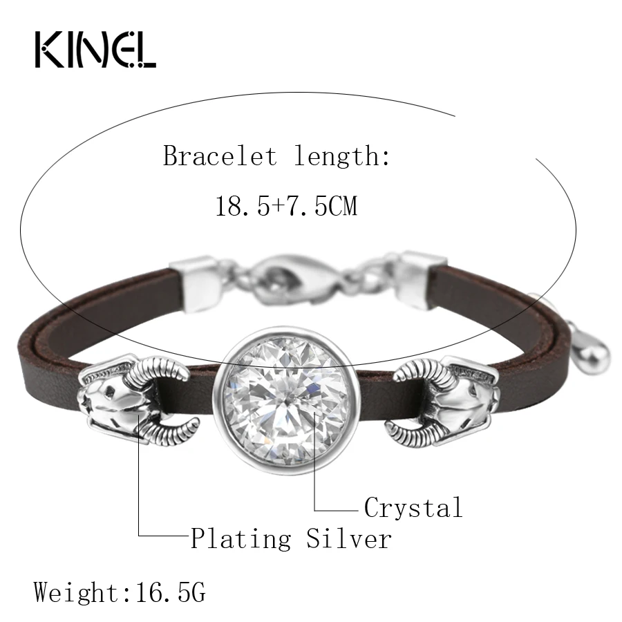 Мужской браслет из натуральной кожи с кристаллами|leather bracelet|leather bracelet wholesalewholesale