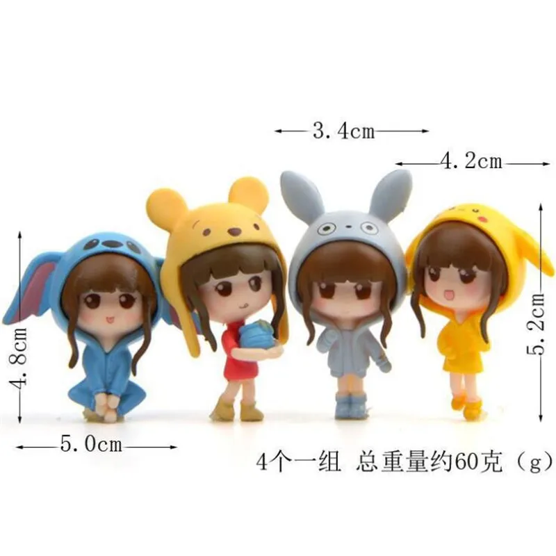 Горячая Распродажа 4 шт./компл. мультфильм милый Хэллоуин Тоторо Пикачу девушка