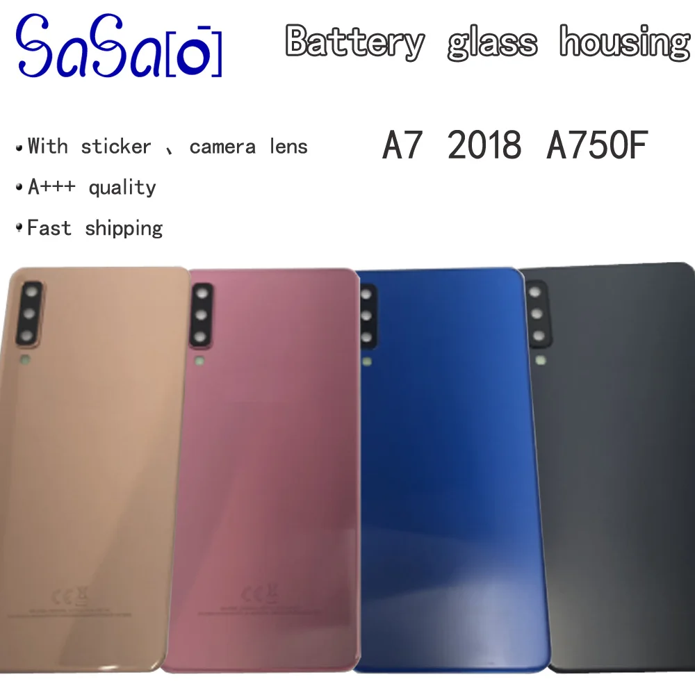 30pcs/lot Back Glass Replacement for Samsung Galaxy A7 2018 A750 Battery Cover Case A750F SM-A750 Rear Door Housing Panel | Мобильные