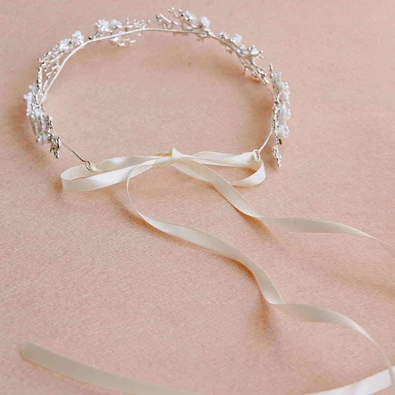 Новинка украшение для волос в Корейском стиле невесты с белыми цветами Свадебная