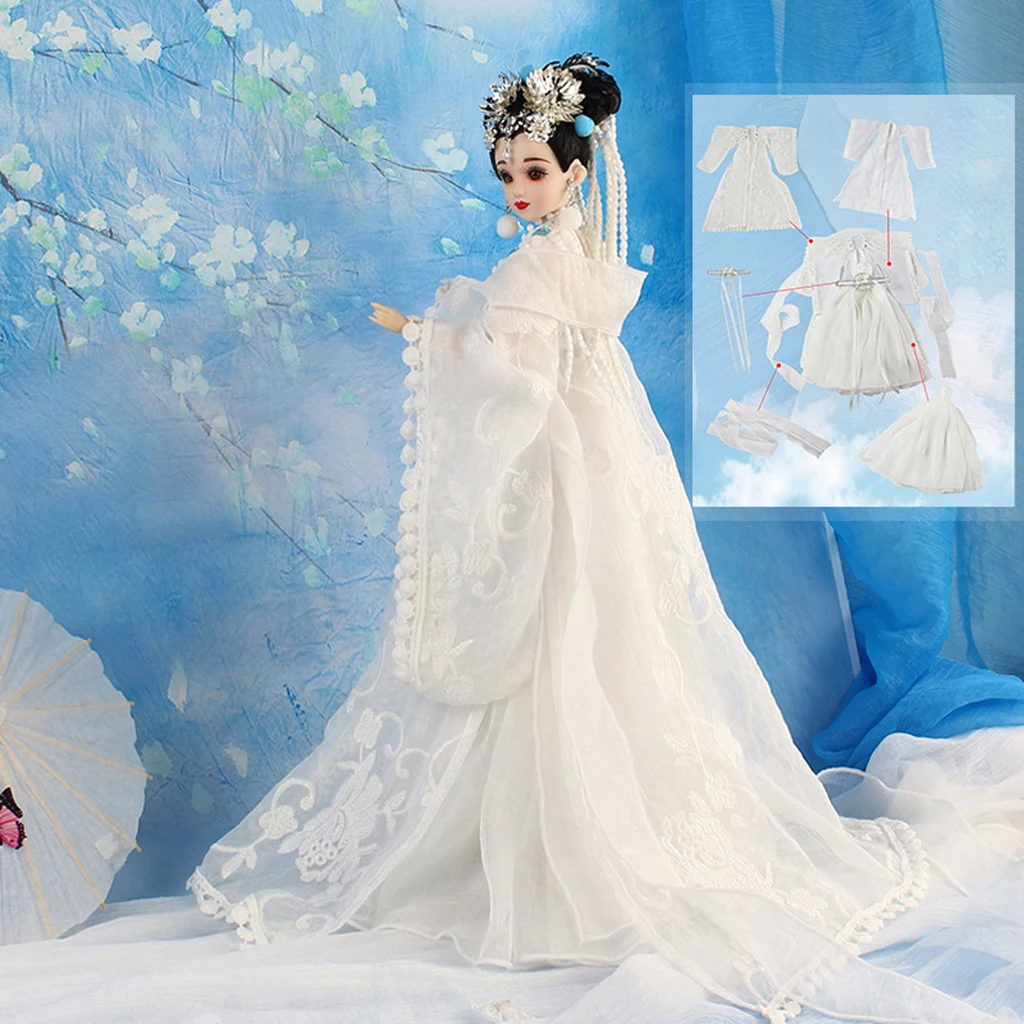 

1/6 Bjd Chang'e Figure Ball Jointed Doll Toy with Costume Kits Collectible Gifts