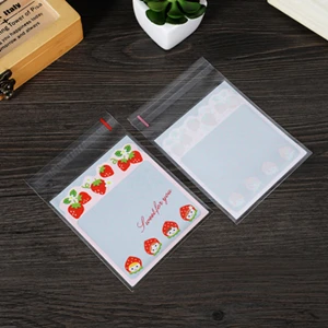 B 25Pcs 25 шт. сладкая клубника мультфильм девушка пакеты для выпечки самоклеющиеся DIY Подарочный упаковочный пакет для еды для конфет Печенье милый пластиковый пакет - Цвет: B 25Pcs