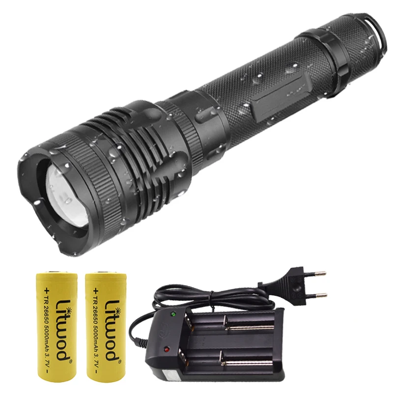 Litwod Z25P78 CREE XHP70.2 32 Вт Мощный зум-объектив тактический светодиодный фонарик 10000 мАч 26650 18650 батарея - Испускаемый цвет: Option D