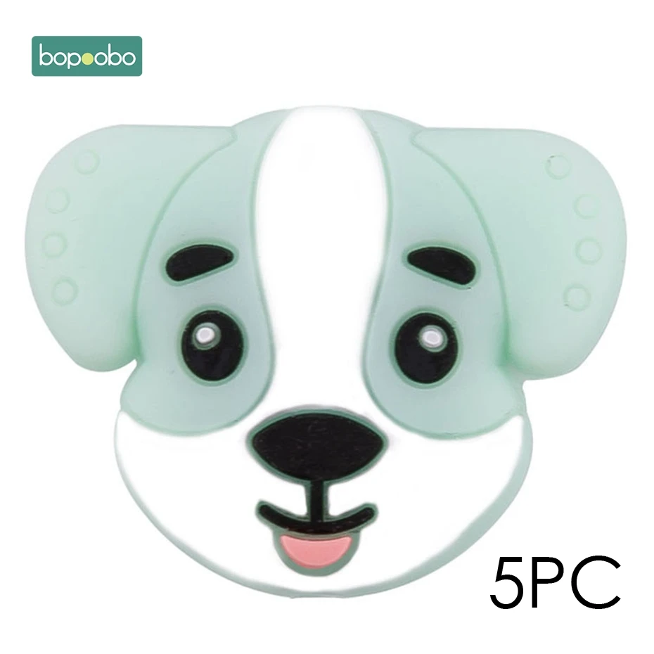 Mint Mini Dog Bopobo, мини грызунок для собак, силиконовый, 15 мм, прорезыватель, бусины, маленькие грызуны, жемчуг, 0-12 месяцев, силиконовый, единорог, погремушка, детский Прорезыватель - Цвет: Mint Mini Dog