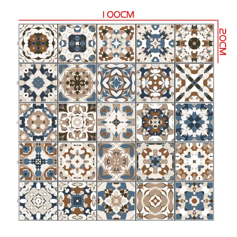 стену с креативным 3D узором в марокканском стиле из плиток, наклейка для детской комнаты водонепроницаемая из ПВХ для украшения талии в ванной комнате и дома.