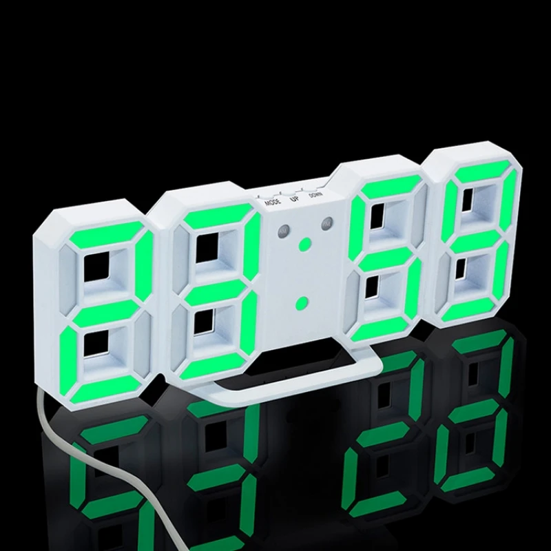 Digital LED Desk Clock 24/12 Hour Display White Shell | Дом и сад