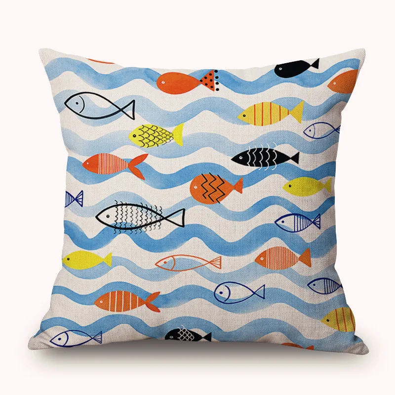 ZXZXOON декоративный чехол для подушки с изображением животных рыбок полиэстера