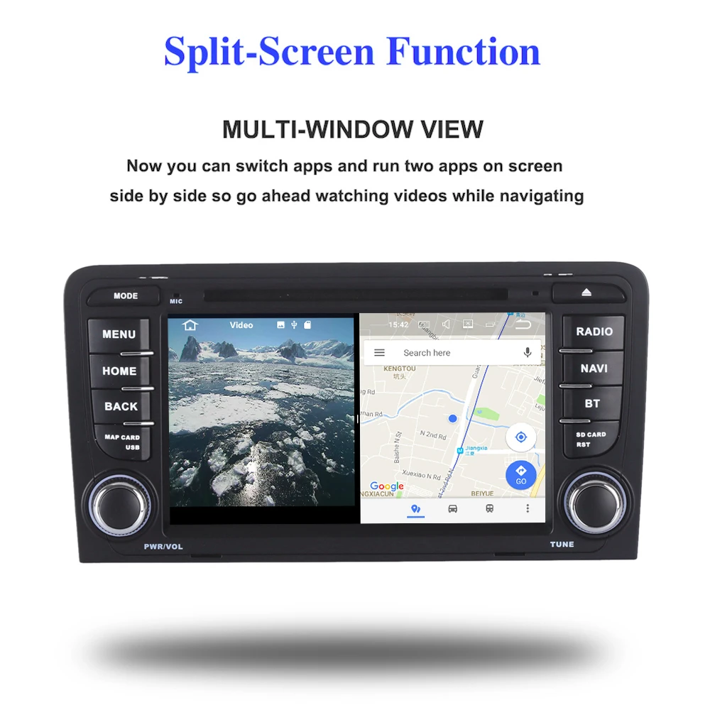 Автомагнитола 2 DIN для Audi A3 S3 2003 2004 2005 2006 2007 2008 2009 2013 Android 9 0 радио GPS Navi IPS экран 2din DVD