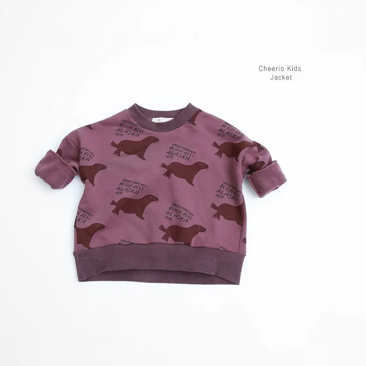 Обувь для мальчиков одежда 2017 Осень Дети с длинными рукавами морские львы