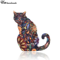 personality cute cat animal brooch christmas gifts for women lapel bts pin acrylic hijab pins and brooches kids jewelry 2018 new