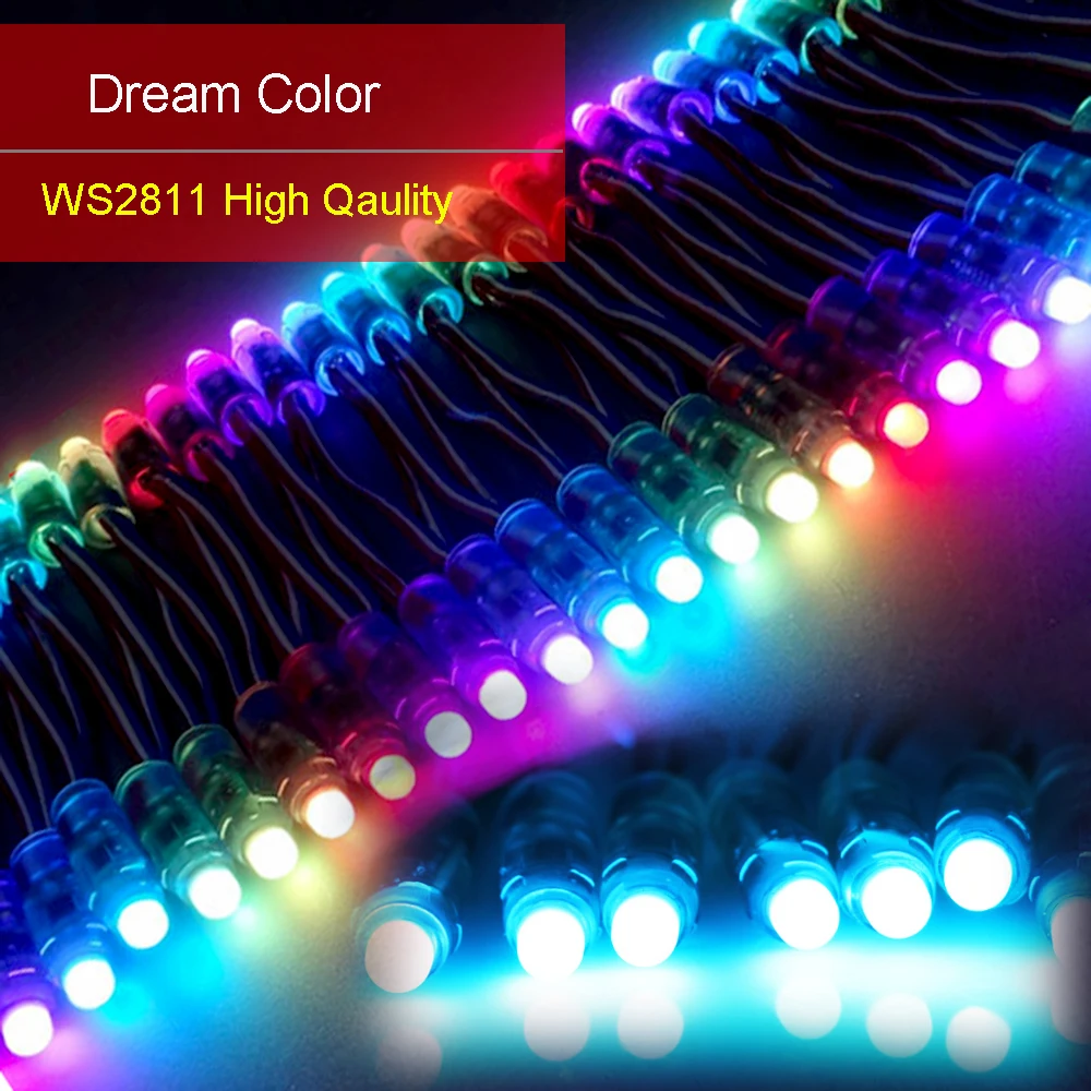 50 шт. WS2811 2811 1914IC светодиодный модуль DC5V полный цвет RGB 12 мм Светодиодная гирлянда