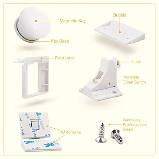 Магнитный замок для безопасности детей и 9 или защитный шкафчик ящики с 3M клеем