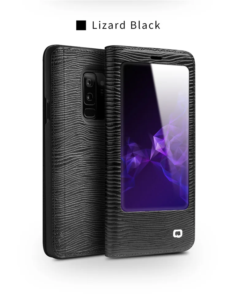 QIALINO чехол для телефона из натуральной кожи для samsung Galaxy S9, роскошный флип-чехол ручной работы для samsung S9 Plus 5,8/6,2 дюймов