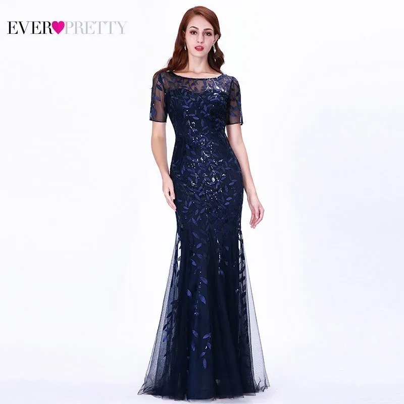 EZ07707NB-CStyle Ever Pretty, Сексуальные вечерние платья с v-образным вырезом, расшитые блестками, с разрезом по бокам, EP00910NB, элегантные вечерние платья, платья Русалочки, Abendkleider - Цвет: EZ07707NB-CStyle