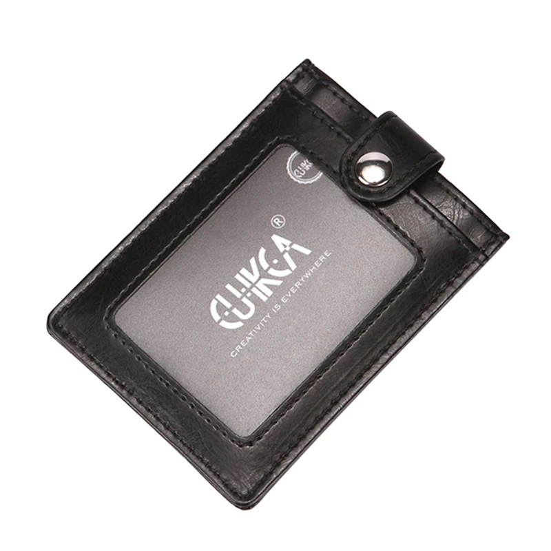Черный RFID кредитный ID держатель для карт s мужской короткий мини-кошелек из искусственной кожи чехол для водительских прав кожаный мужской держатель для карт - Цвет: Черный