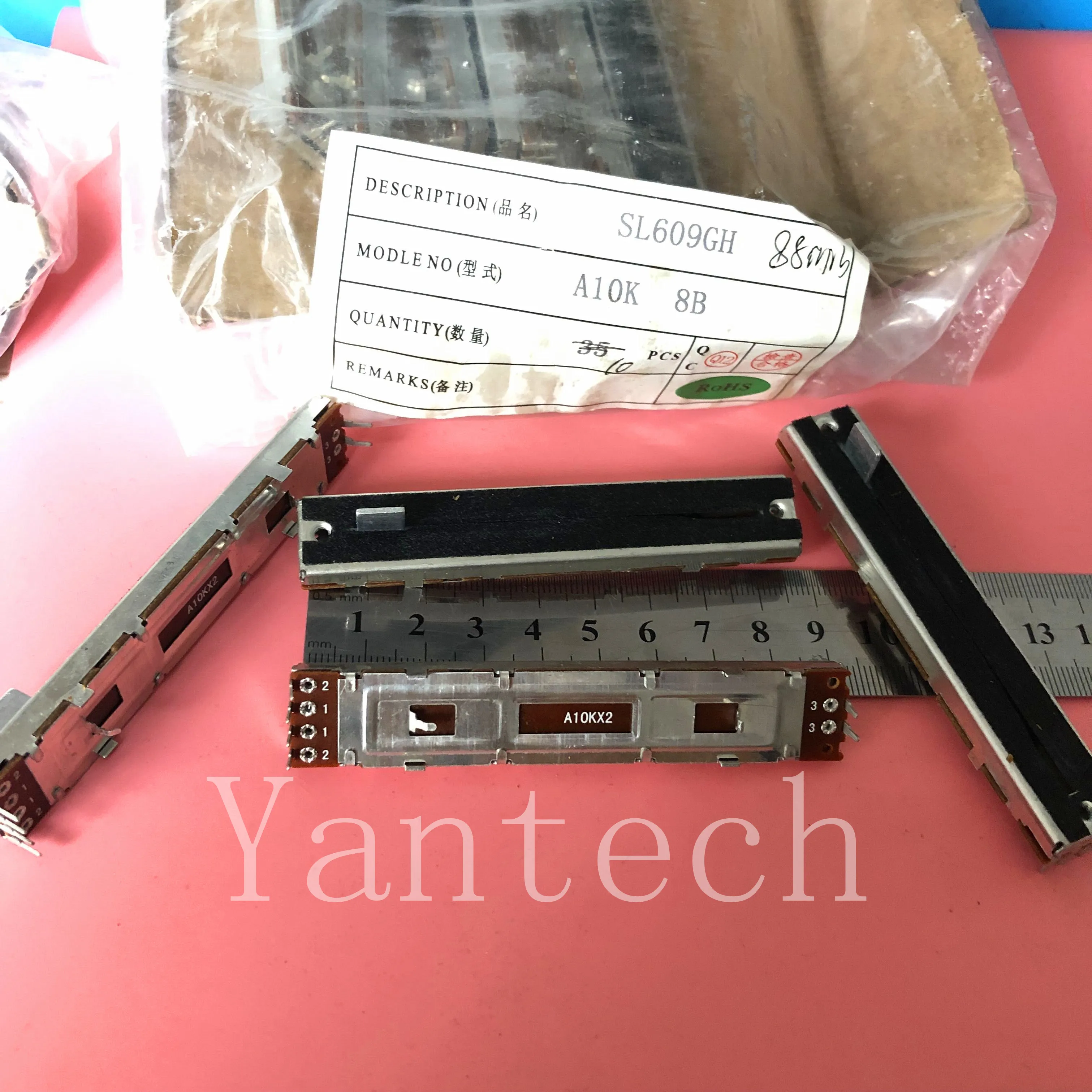 

10 шт. SL609GH A10K B10KX2 8,8 см A10KX2 слайдер двойной 88 мм фоторучка 8 мм