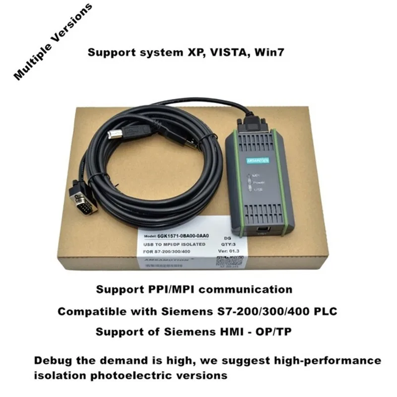 Совместимый с Siemens ПЛК Программируемый кабель 6ES7972-0CB20-0XA0 USB/мпай ПК адаптер USB для