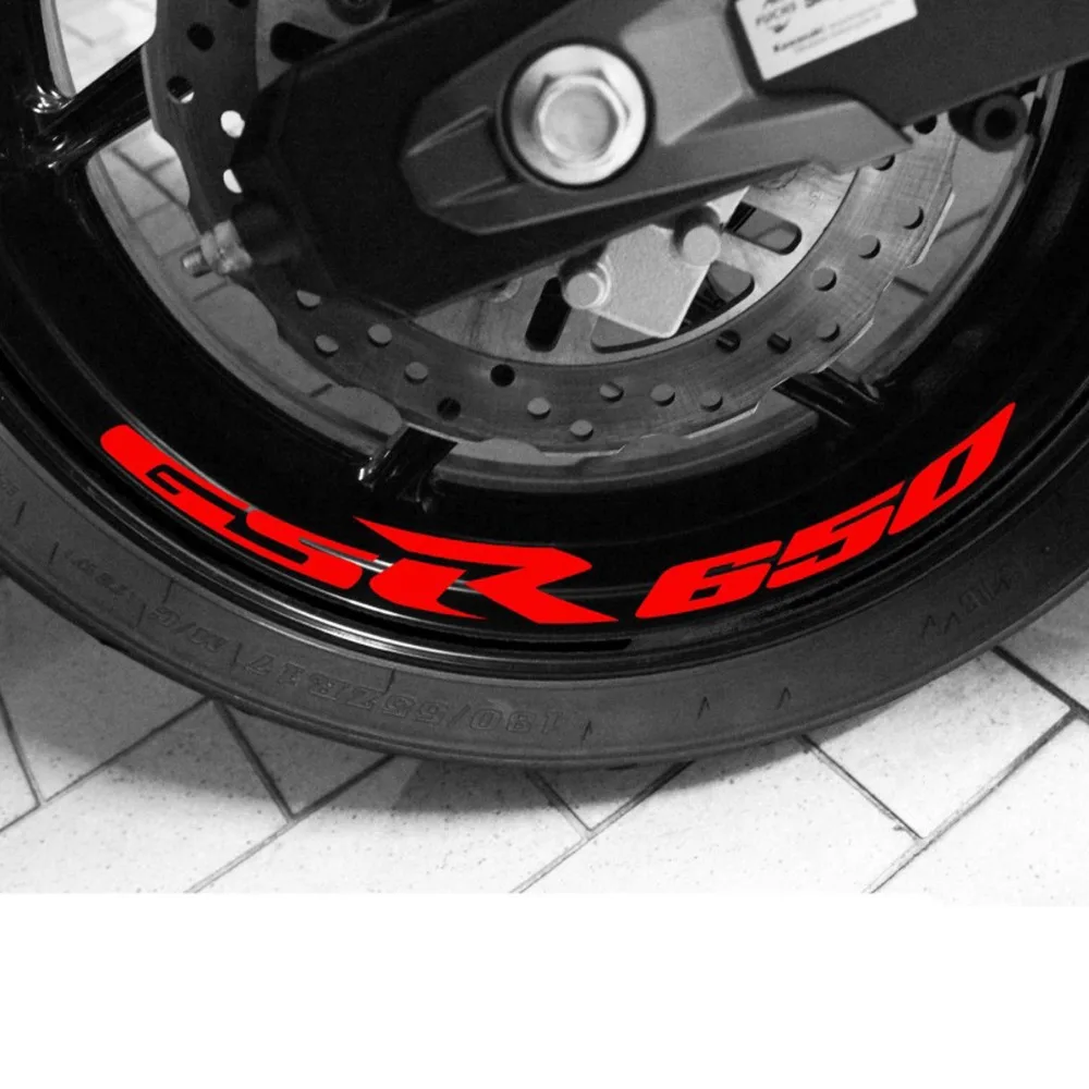 

8 X CUSTOM high quality Motorcycle Wheel Sticker Decal Reflective Rim Bike Motorcycle Suitable for SUZUKI GSR650 GSR 650 GS R650