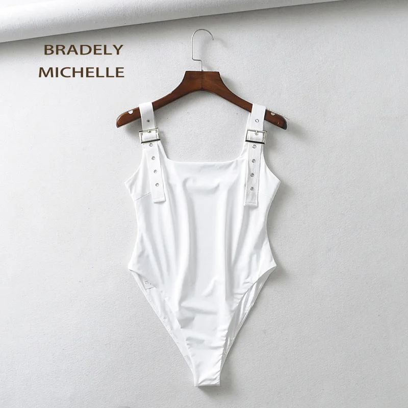 BRADELY MICHELLE, сексуальный летний женский комбинезон в европейском стиле, уличная одежда, боди без рукавов с регулируемым плечевым ремнем