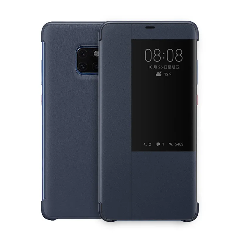 Чехол с окошком для huawei mate 20 Pro mate 20 X 20X 20pro, чехол, кожаный смарт-чехол s, мобильные аксессуары для телефона чехол Etui - Цвет: Синий