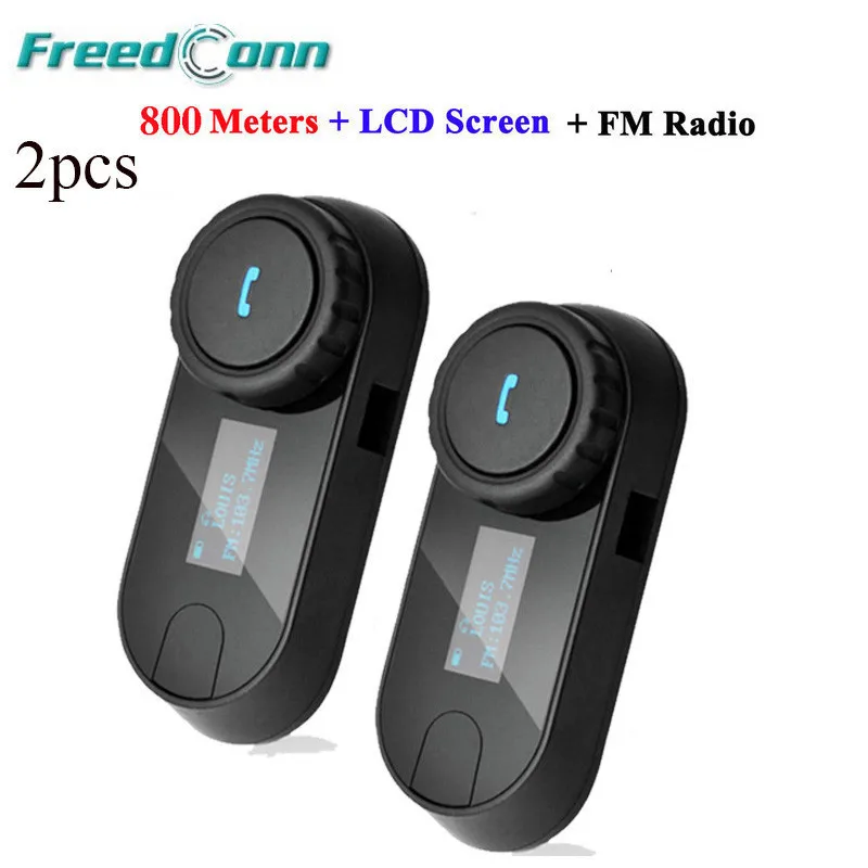 FreedConn 2 шт. обновленный BT S2 Bluetooth мотоциклетный шлем домофон гарнитура динамик с ЖК
