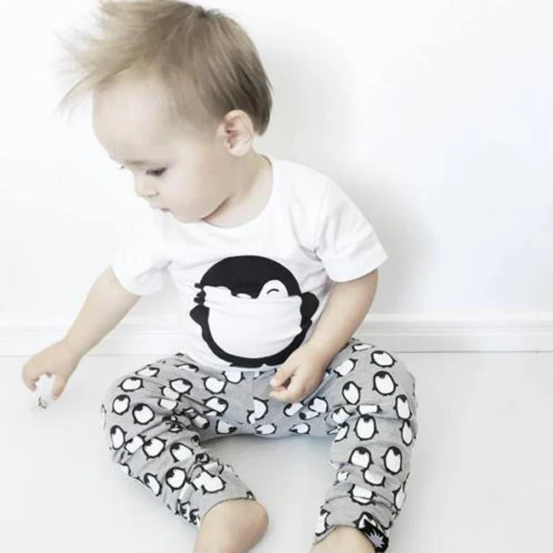 Одежда для маленьких девочек 2017 г. хлопок короткий рукав Футболка + Брюки повязка