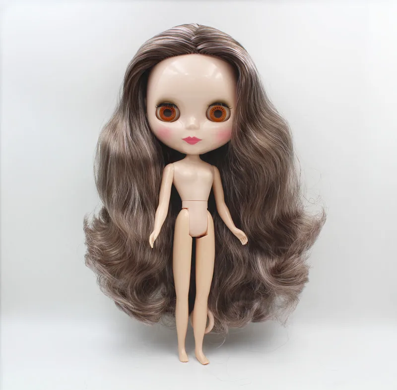 Кукла Blygirl кукла Blyth серая смешанные цвета без челки и кудрявых волос обычное тело