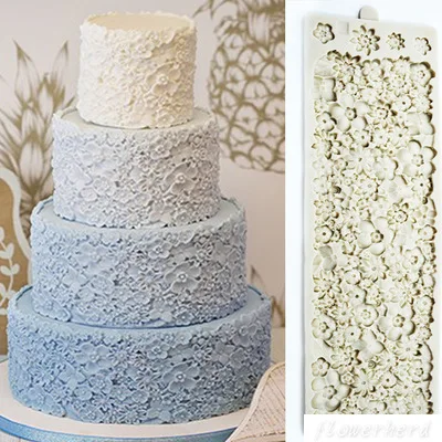 

37x12cm Large Flower Pattern Silicone Mold Mat 3D Full Flower Mold Fondant Decoration Sugar Craft Tool Baking Cake Tool