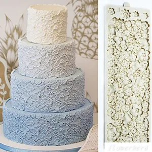 37x12 см большой цветочный узор силиконовая форма коврик 3D полный цветок Форма помадка украшение инструмент для поделок из сахара инструмент для выпечки торта