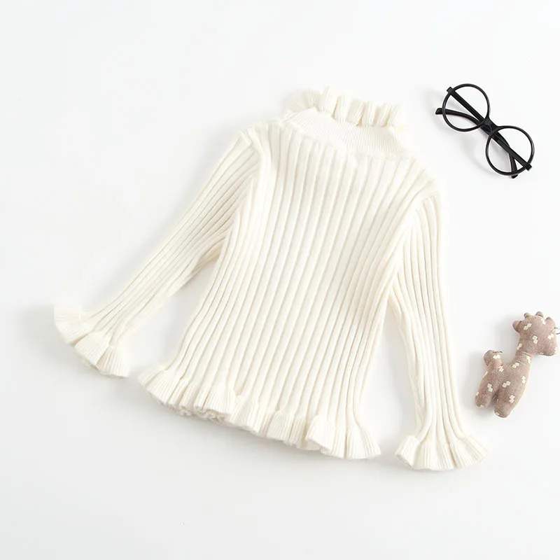 4 вида цветов базовый свитер с высоким воротником для девочек сезон осень зима