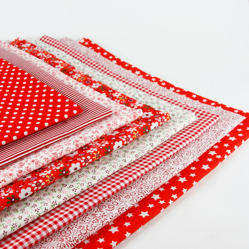 Ткань с цветочным принтом для рукоделия 8 шт./Лот красный цвет 100% хлопок лоскутное