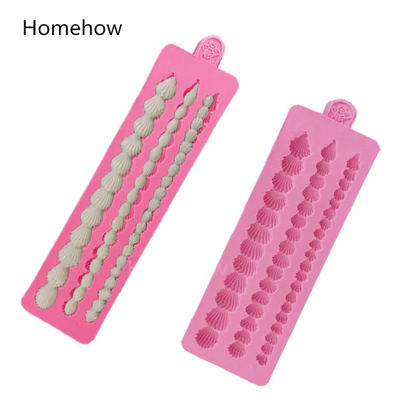 Декоративная силиконовая форма для торта 3 решетки края Длинные веревки ракушки