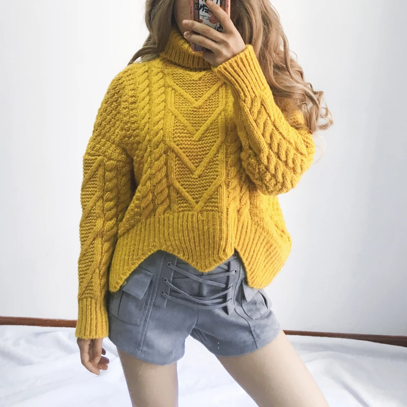 

2020 Autumn Winter Lsweaters Pull Femme Pulloversoose Sweater Women Pullover Women Short Bat Sleeves Lazy Wind Thick Wool Coat