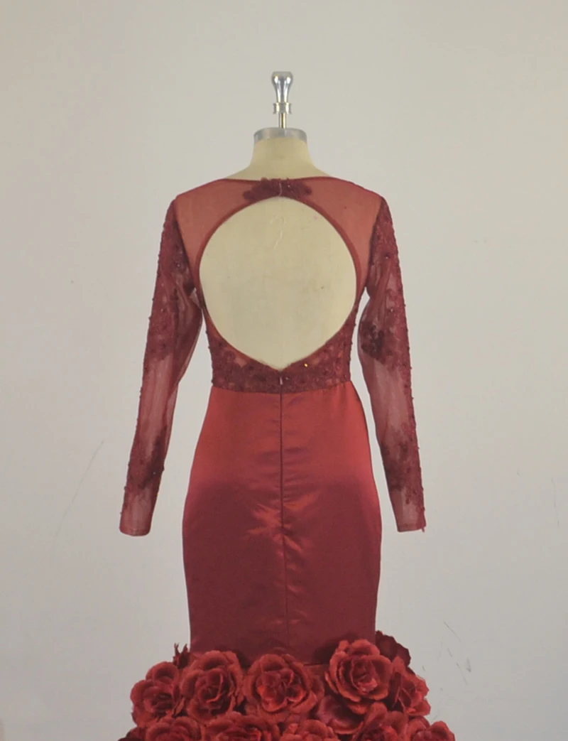 Свадебное платье с длинным рукавом на молнии кружевной аппликацией | Свадьбы и