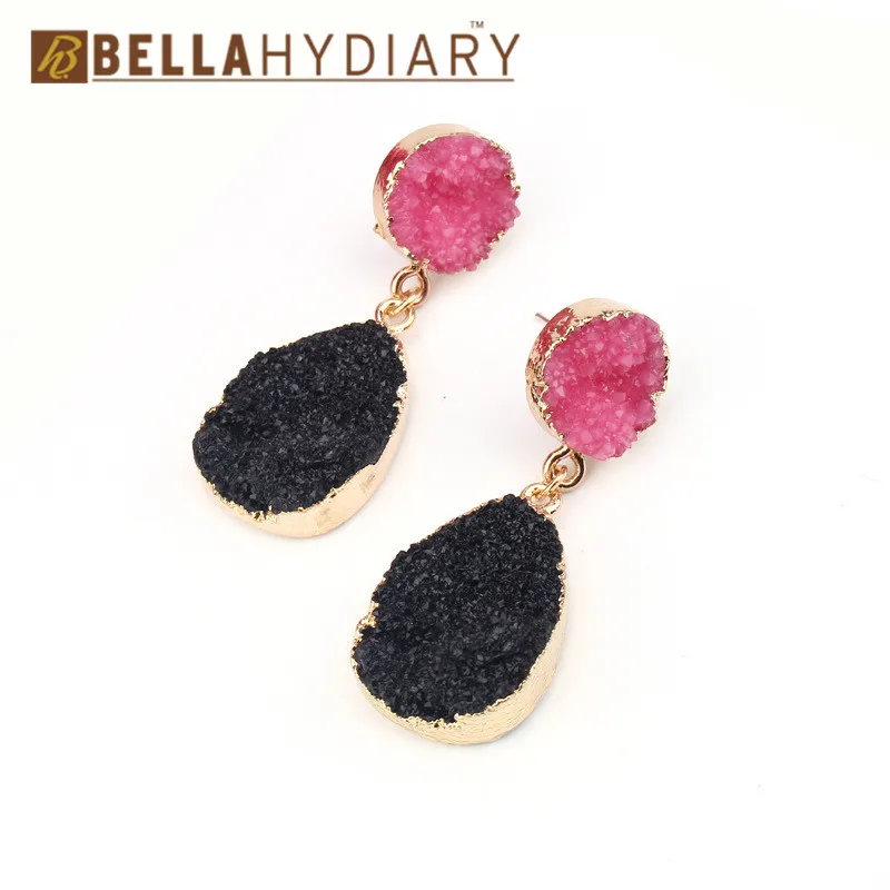 Модные серьги из смолы Druzy, серьги в форме капли воды для женщин, ювелирное изделие, массивные серьги Mujer Moda, подарки для женщин, аксессуары