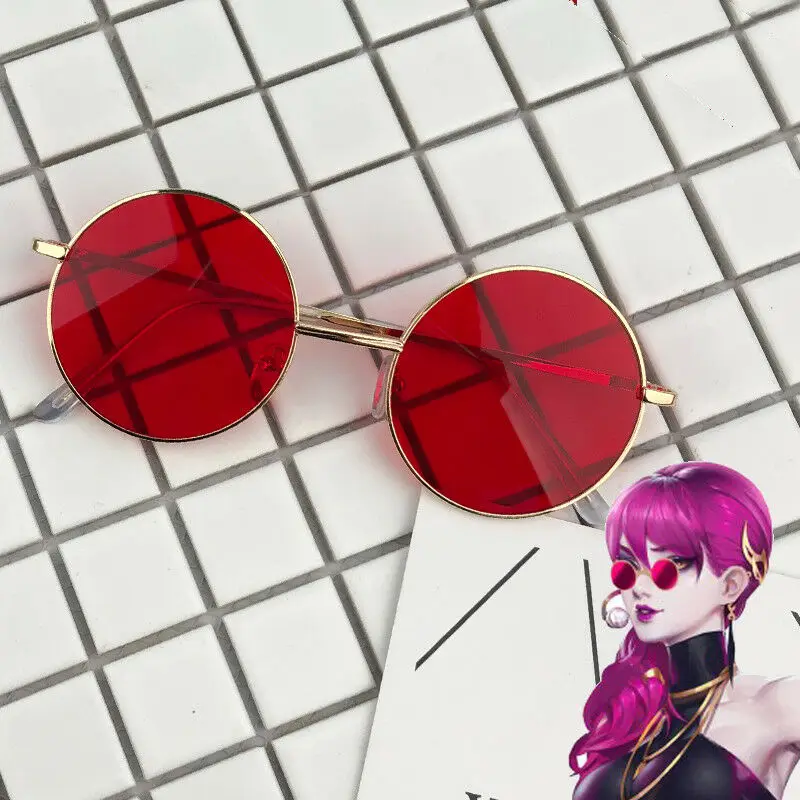 Очки LOLGame K/da Kda S8 для косплея красные солнцезащитные очки Evelynn опора