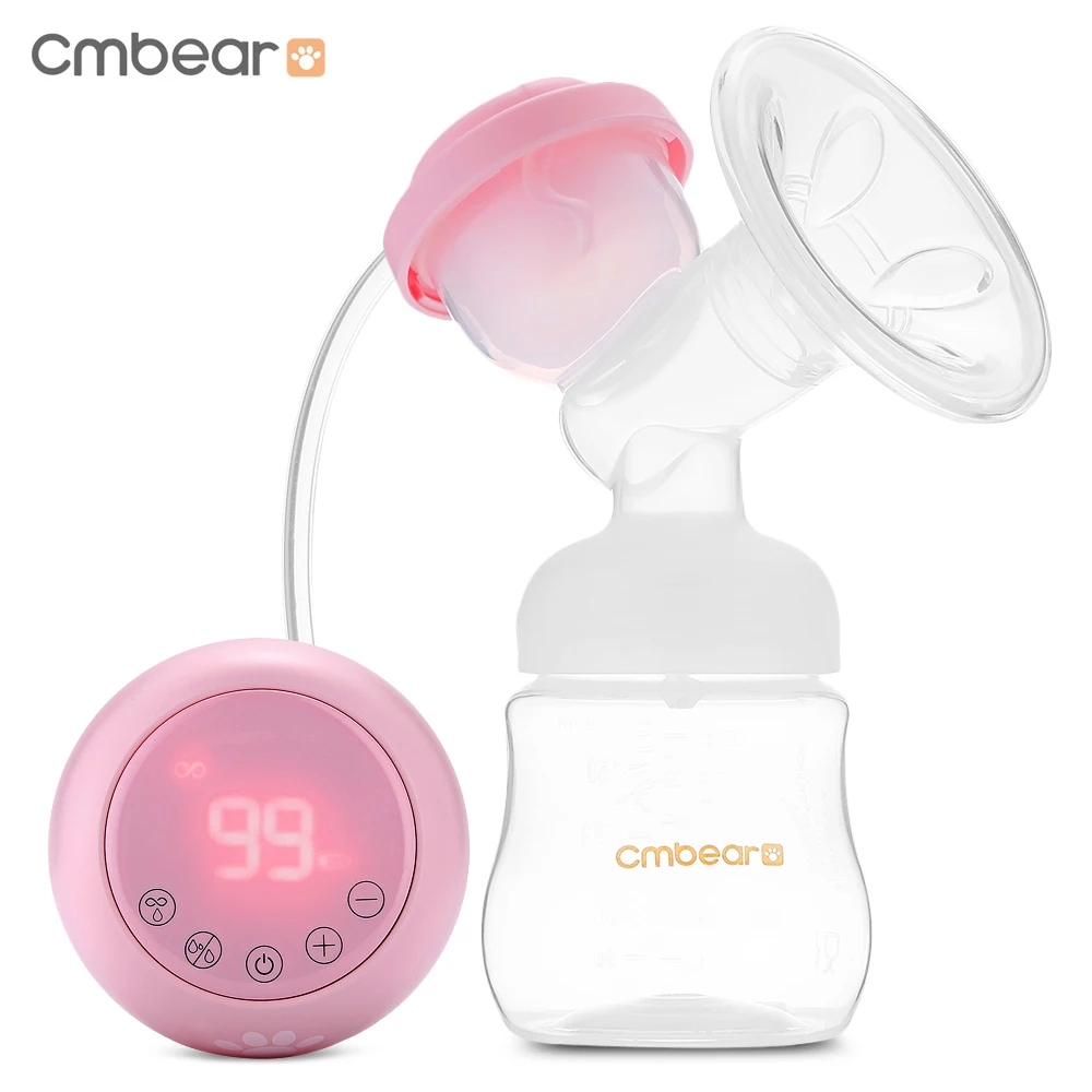 Cmbear ZRX-0618 более удобным USB BPA бесплатно Электрический молокоотсос с бутылки молока мощный сосков всасывания ребенка Breastfeedings - Цвет: Светло-голубой