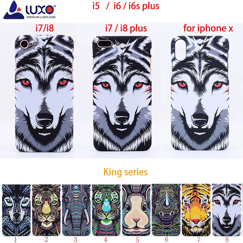 Чехол для телефона из ПК с жестким принтом iPhone 5 6 6S 7 8 Plus X Лесной король Aztec