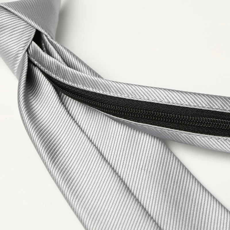 2019 Мужская мода ленивый молния шеи кольцо галстуки твердые серебряные Досуг