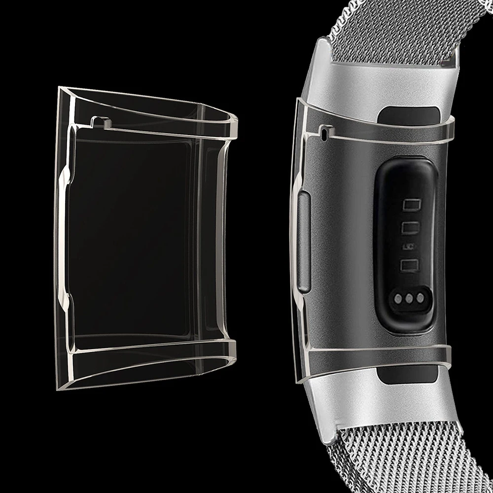 Прозрачный защитный чехол из ТПУ для Fitbit Charge 3 Silcone мягкие прозрачные чехлы в виде